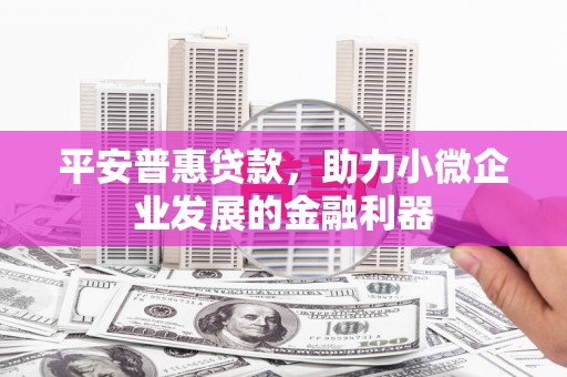 万江平安普惠贷款，助力小微企业发展的金融利器